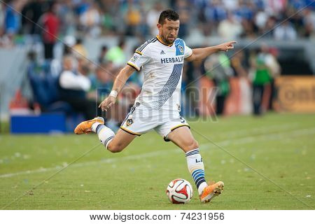 CARSON, CA - OCT 19: Dan Gargan in action during the Los Angeles Galaxy MLS game against the Seattle Sounders on October 19th 2014 at the StubHub Center.