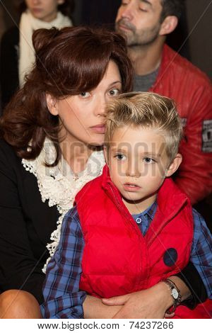 MOSCOW - OCTOBER, 1: Olga Drozdova, Elisey Percov. Opening Season. Troupe of Theatre Meeting. 
