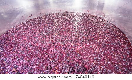 Process of a fermentation of wine in aluminium container