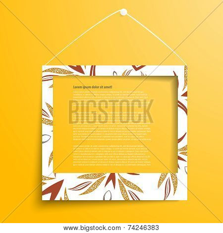 Vector white frames on the yellow wall