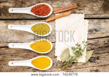 Spices Recipe Background.