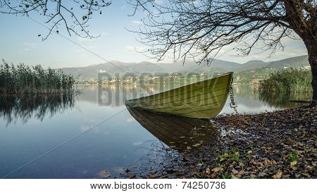 Green Boat Waiting For Summer