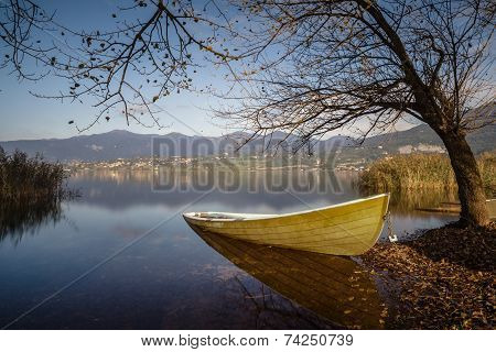 Green Boat Waiting For Summer