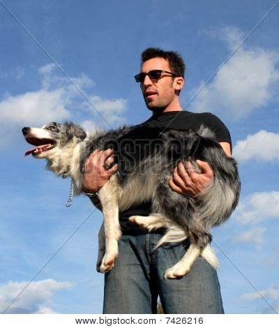 hombre y perro