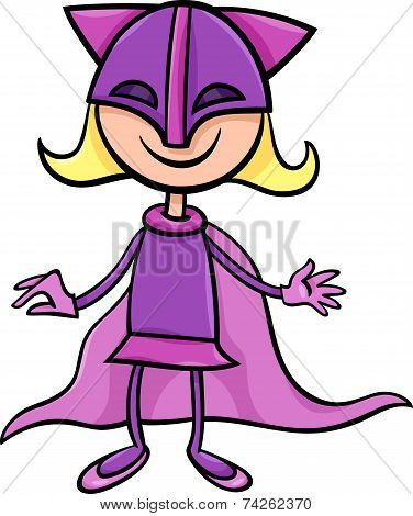 Superhero Girl Cartoon Illustration