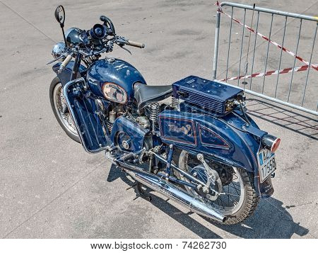 Old Moto Guzzi Falcone Belonged To The Italian Police