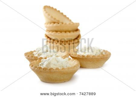 Tartlets With Soft Cheese Isolated