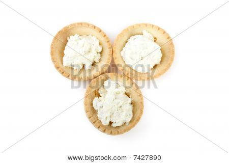 Tartlets With Soft Cheese Isolated