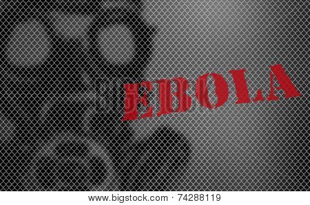 Red Word Ebola On Black And White Background