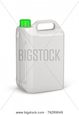 White plastic canister isolated on white background