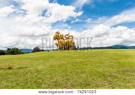 Chiang Rai, Thailand - August 31:singha Beer Statue,2014