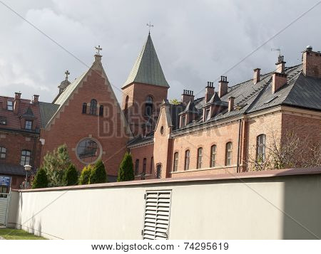 old part of the shrine of mercy in Krakow in Poland Lagiewniki