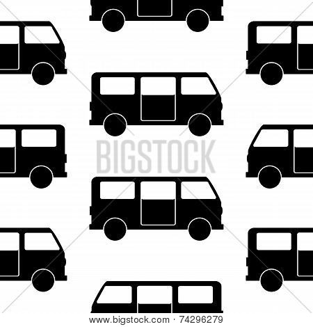 Minibus Symbol Seamless Pattern