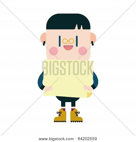 Character Illustration Design. Boy Board Cartoon,eps