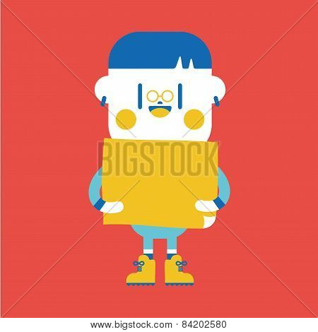 Character Illustration Design. Boy Board Cartoon,eps