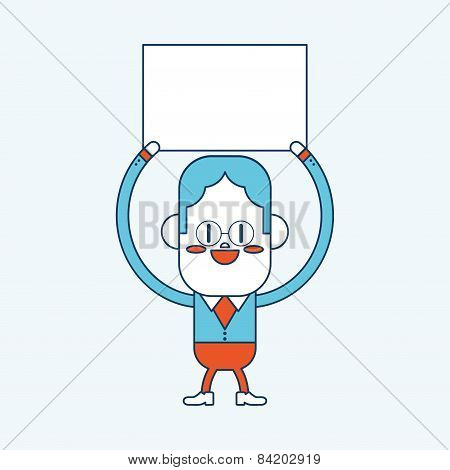 Character Illustration Design. Businessman Board Cartoon,