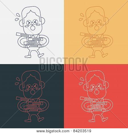 Character Illustration Design. Businessman Busy Cartoon,
