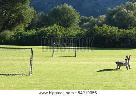 Bench On The Football Field