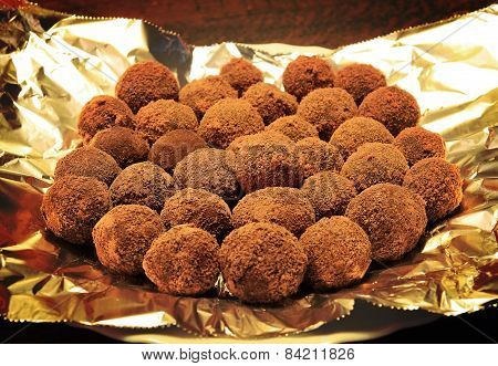 Homemade chocolate truffles