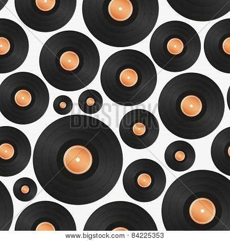 Long Play Lp Audio Music Media Symbol Seamless Pattern Eps10