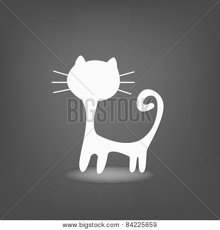 White Cat silhouette vector illustration