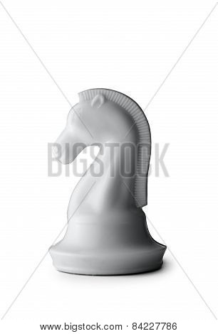 Single White Knight Chess Piece