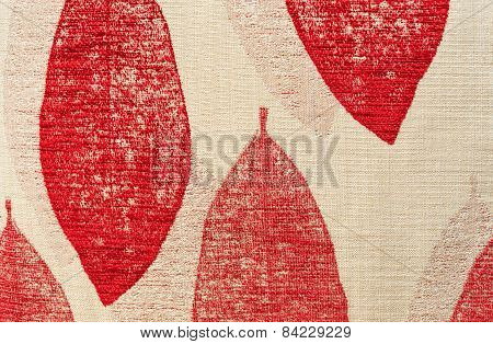 Red Leaf Chintz Cloth Texture