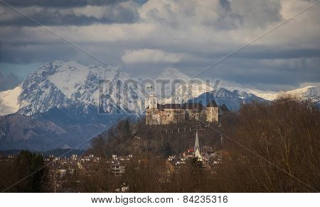 Ljubljana castle, alps, Slovenia