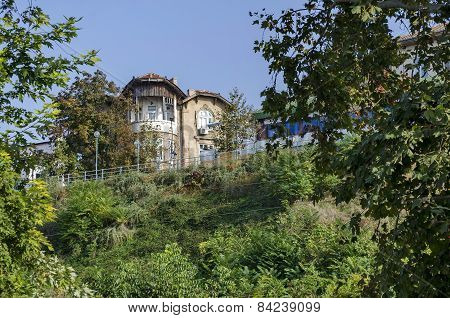 Riverside park in Ruse town along river Danube