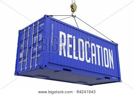 Relocation - Blue Hanging Cargo Container.