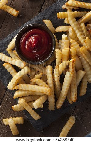 Unhealthy Baked Crinkle French Fries