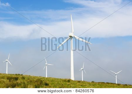 Wind Turbines On A Wind Farm In Galicia, Spain