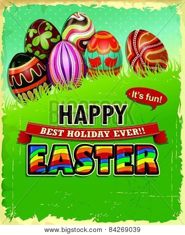 Vintage Easter poster design