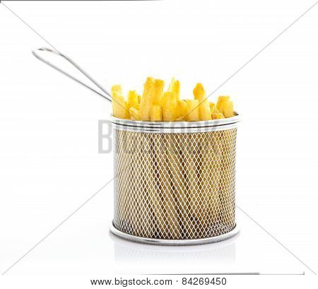 French Fries In A Gastro Pub Serving Basket