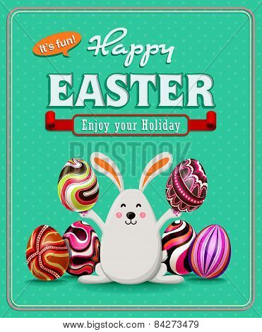 Vintage Easter poster design
