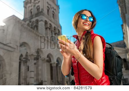 Young traveler in the city