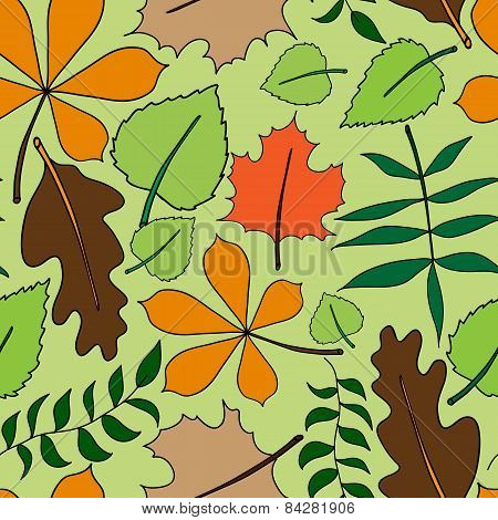 Seamless Floral Pattern With Leafs