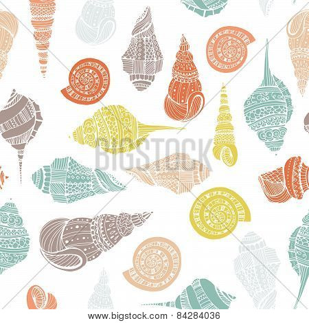Seashell Seamless Pattern