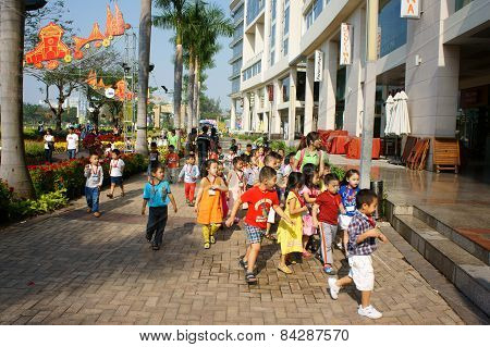 Asian Kid, Outdoor Activity, Vietnamese Preschool Children
