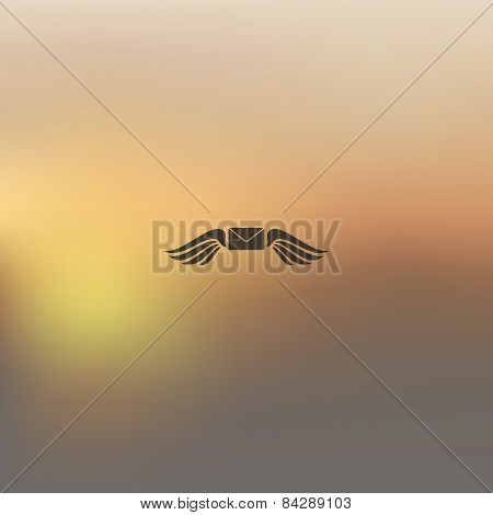 envelope icon on blurred background