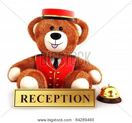 3d teddy bear bellboy