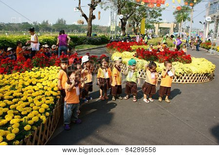 Asian Kid, Outdoor Activity, Vietnamese Preschool Children