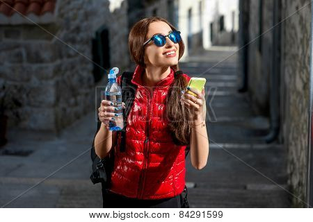 Young traveler in the city