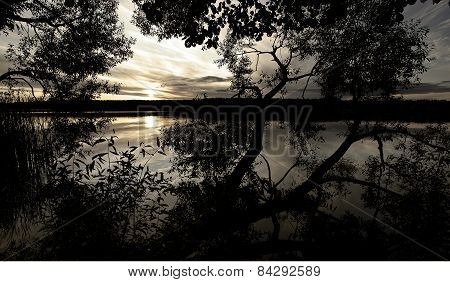 Sunset and lake