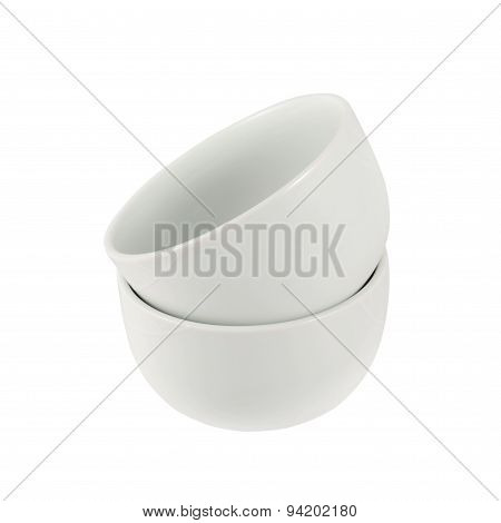 Two piola bowl pile isolated