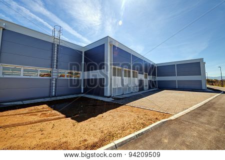 Aluminum Facade On Industrial Building