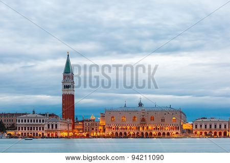View from the sea to Venice at evening, Italia