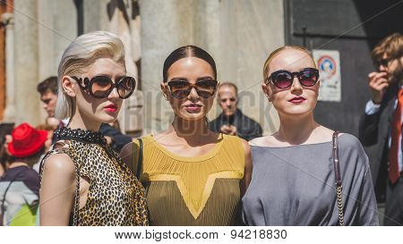 People Outside Missoni Fashion Show Building For Milan Men's Fashion Week