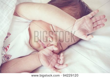 Sick Baby, Soft Focus And Blurry, Vintage Style Color Effect