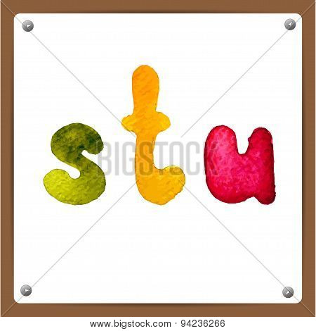 Wector watercolor hand-draw colorful alphabet